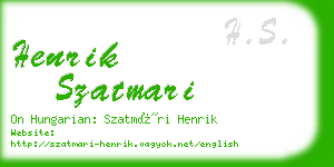henrik szatmari business card